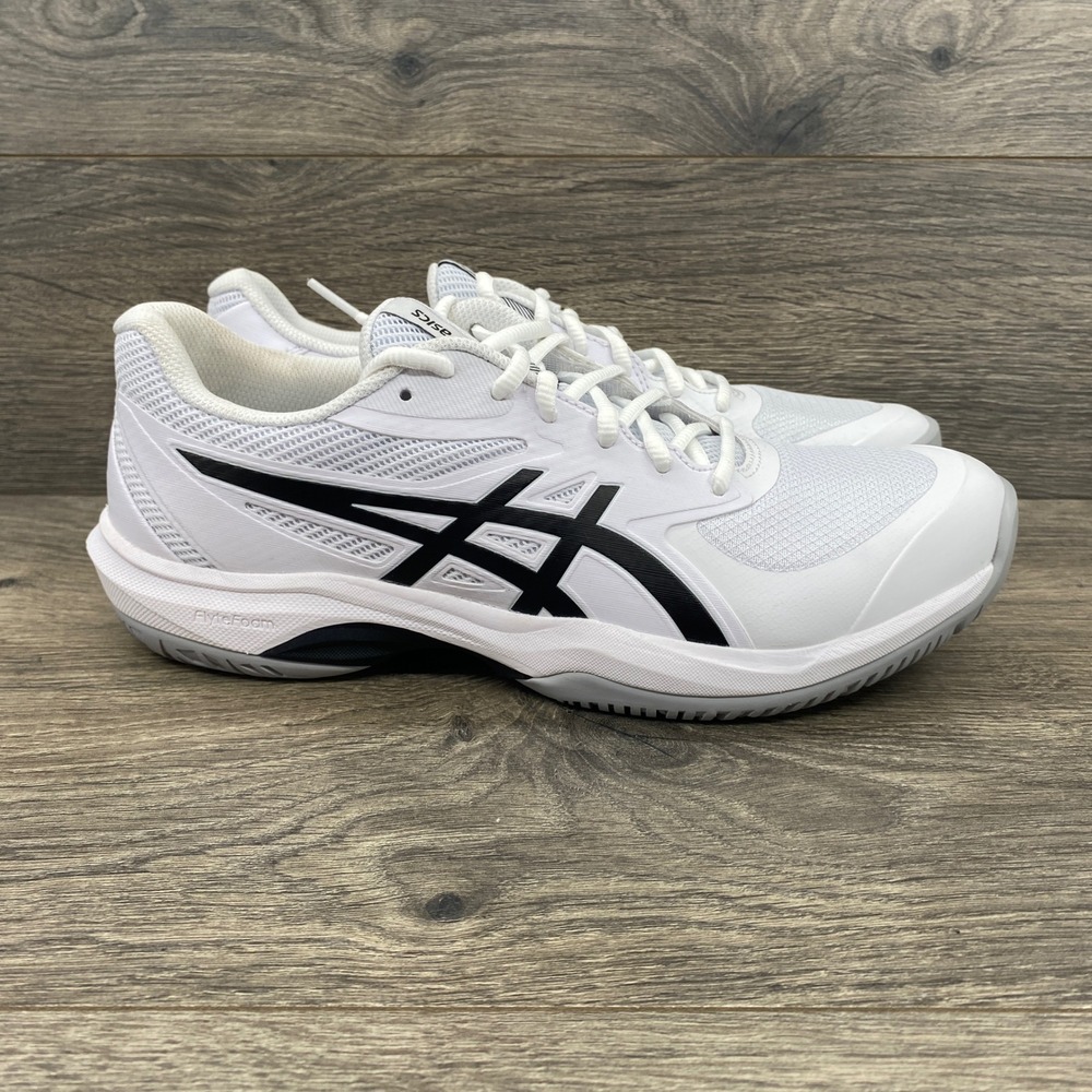 Asics Gel-Game 9 Tennis Shoes Mens 8.5 White Black Court Sneakers 1041A489